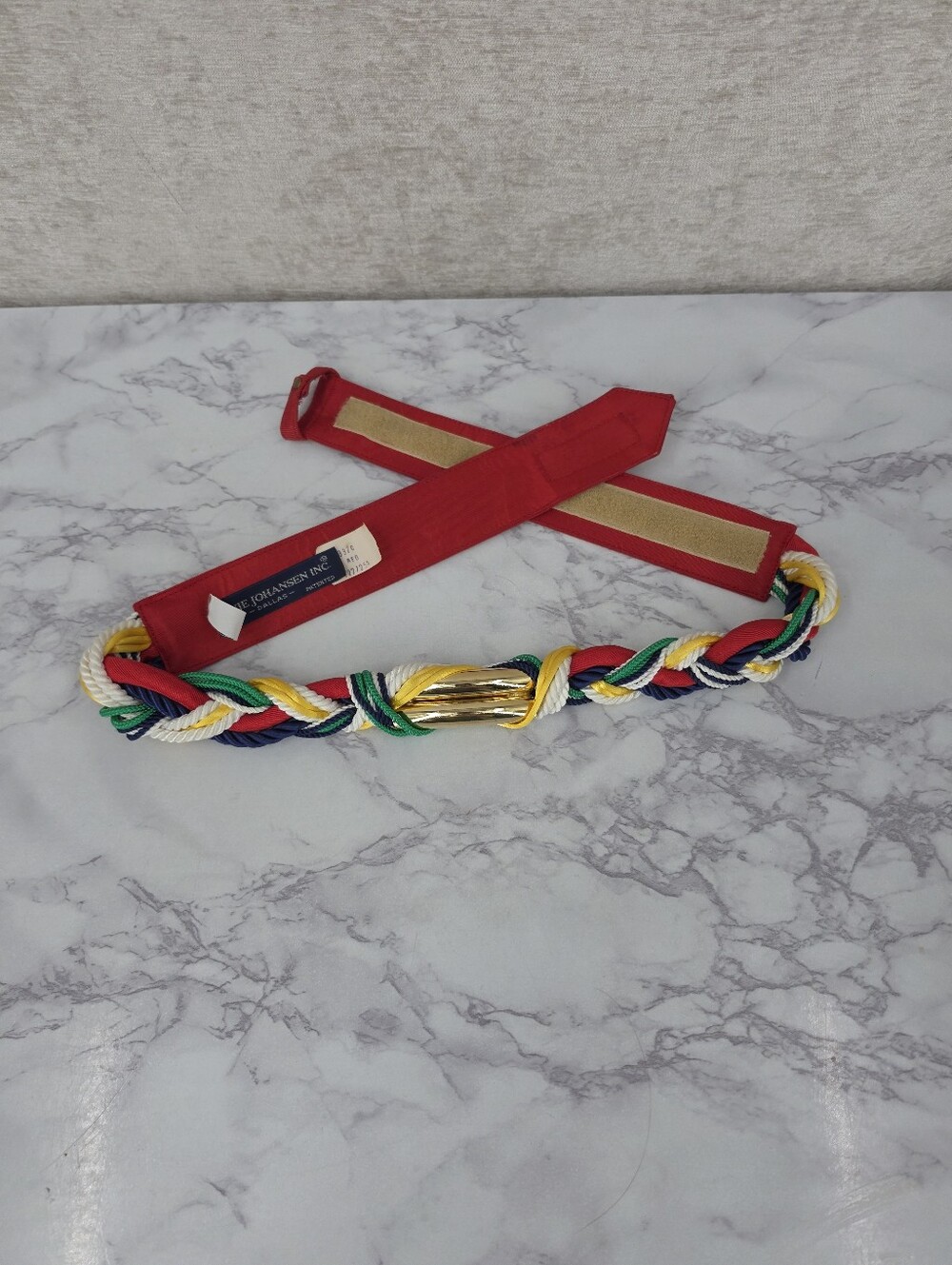 Vintage 1980s Ginnie Johansen Inc. Braided Statement Belt Gold Metal Nautical